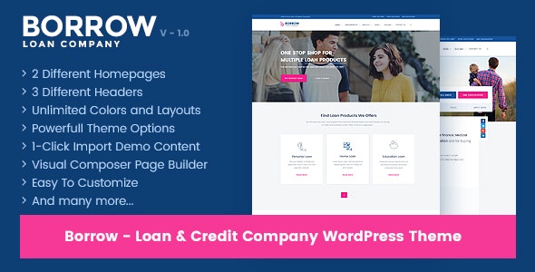 Borrow Loan Company Responsive WordPress Theme