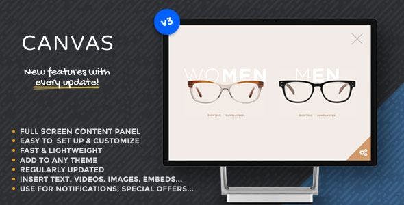 Canvas Show any content in a fullscreen slide