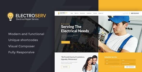 ElectroServ Electrical Repair Service WordPress Theme ElectroServ Electrical Repair Service WordPress Theme