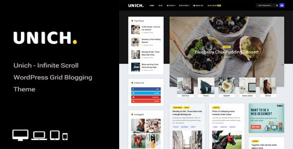 Unich Infinite Scroll WordPress Blogging Food Recipes Theme Unich Infinite Scroll WordPress Blogging Food Recipes Theme
