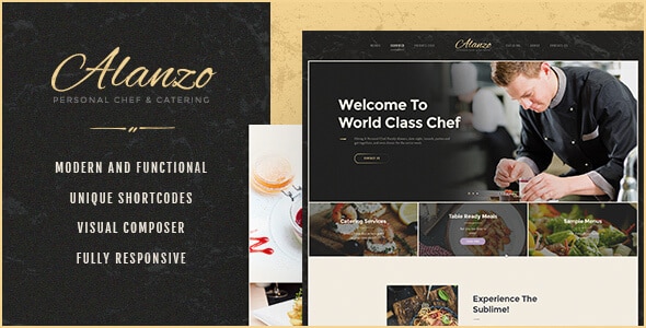 Alanzo Personal Chef & Wedding Catering Event WordPress Theme Alanzo Personal Chef & Wedding Catering Event WordPress Theme
