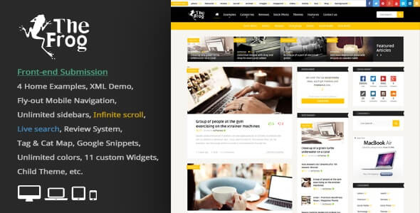 The Frog = Creative News Blog Magazine & Front end Submission WP Theme The Frog = Creative News Blog Magazine & Front end Submission WP Theme