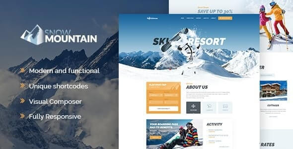 Snow Mountain Ski Resort & Snowboard School WordPress Theme Snow Mountain Ski Resort & Snowboard School WordPress Theme