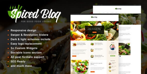 Spiced Blog A Crisp Recipes & Food Personal Page WordPress Theme Spiced Blog A Crisp Recipes & Food Personal Page WordPress Theme