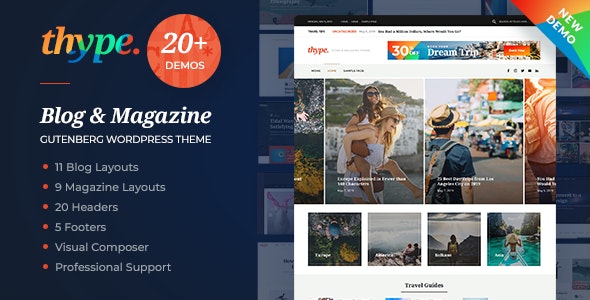 Thype Personal Blog & Travel WordPress Theme Thype Personal Blog & Travel WordPress Theme