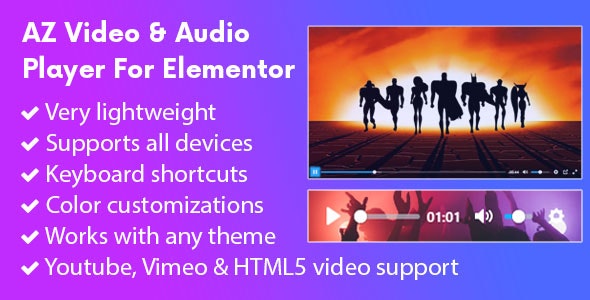 AZ Video and Audio Player Addon for Elementor AZ Video and Audio Player Addon for Elementor