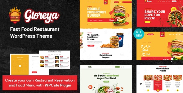Gloreya Fast Food WordPress Theme Gloreya Fast Food WordPress Theme