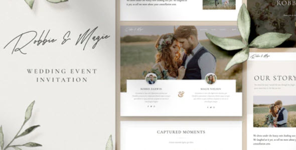 Robbie & Magie – Wedding Event Invitation Elementor Template Kit Robbie & Magie – Wedding Event Invitation Elementor Template Kit