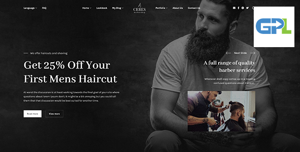 Ceres special theme for barbershops and tattoo salons Ceres special theme for barbershops and tattoo salons