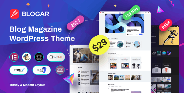 Blogar Blog Magazine WordPress Theme Blogar Blog Magazine WordPress Theme