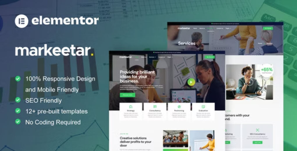 Markeetar Digital Marketing Agency Elementor Pro Template Kit