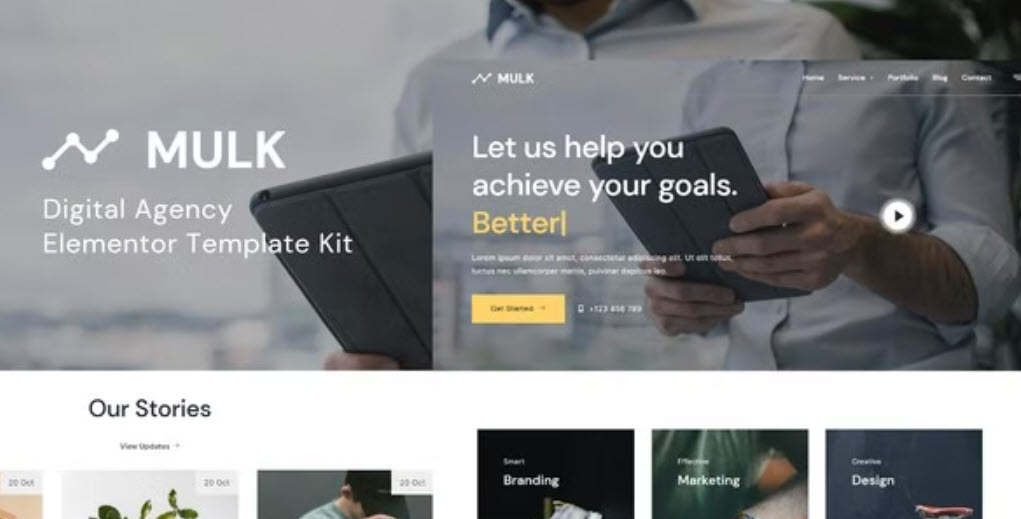 Mulk Digital Agency Elementor Template Kit