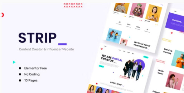 Strip Content Creator & Influencer Elementor Template Kit