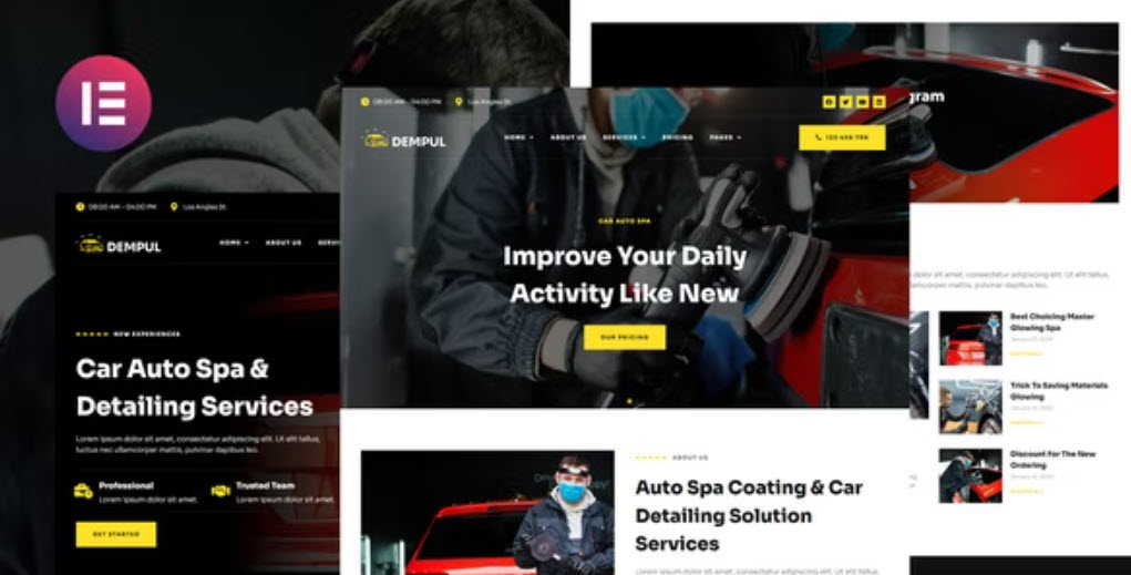 Dempul Car Auto Spa & Detailing Services Elementor Template Kit