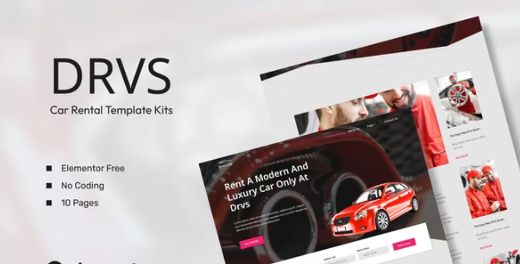 DRVS – Car Rental Elementor Template Kit