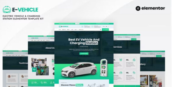 EVehicle Electric Vehicle & Charging Station Elementor Template Kit