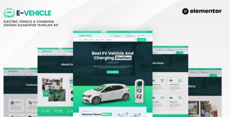 EVehicle Electric Vehicle & Charging Station Elementor Template Kit