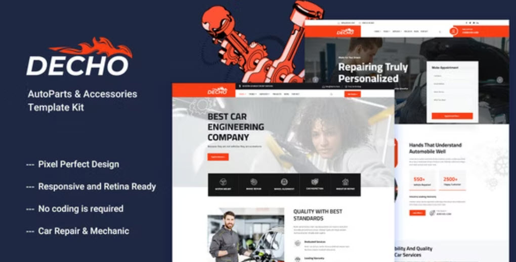 Decho Car Repair Mechanic Template Kit