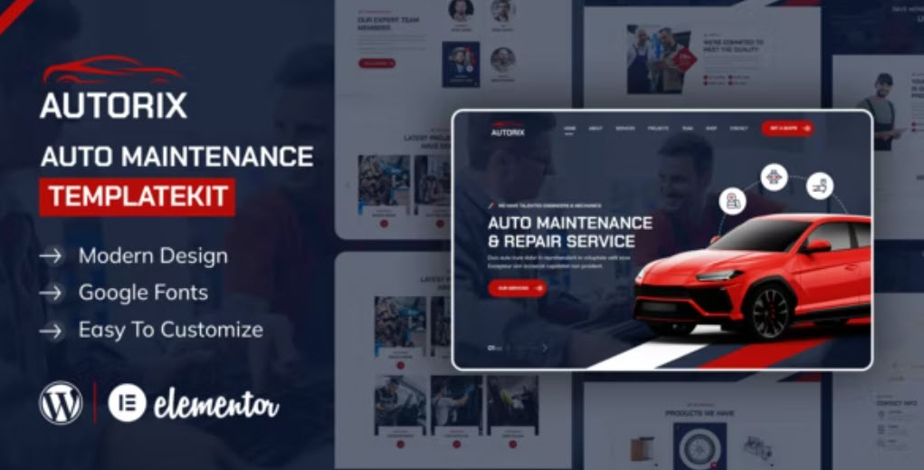 Autorix Auto Maintenance Elementor Template Kit