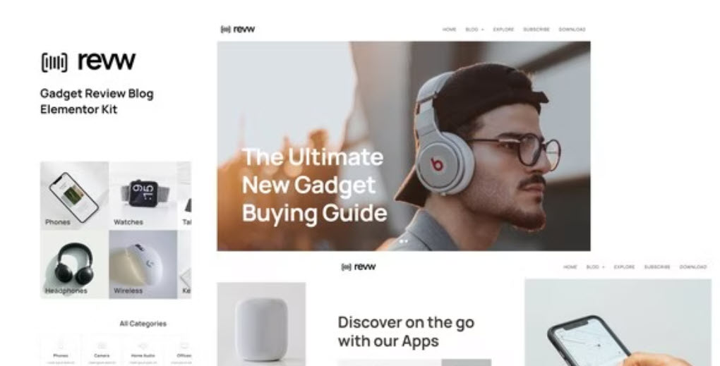 Revw Gadget Review Blog Elementor Template Kit