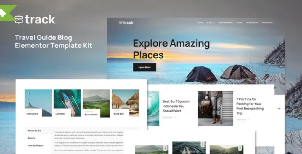 Track Travel Guide Blog Elementor Template Kit