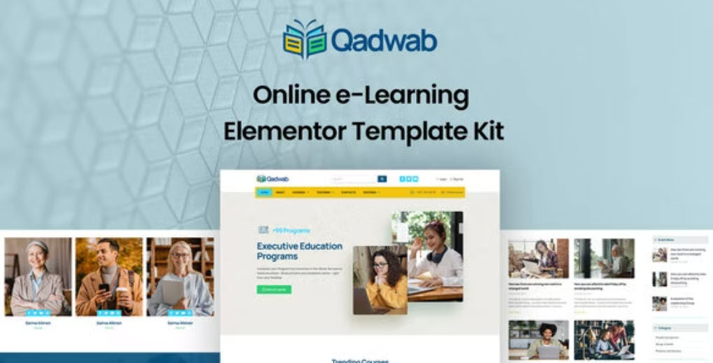 Qadwab Online e Learning Elementor Template Kit
