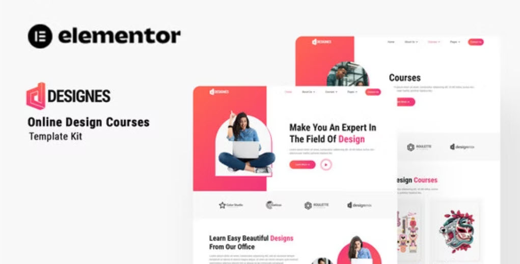 Designes Online Design Course Elementor Template Kit