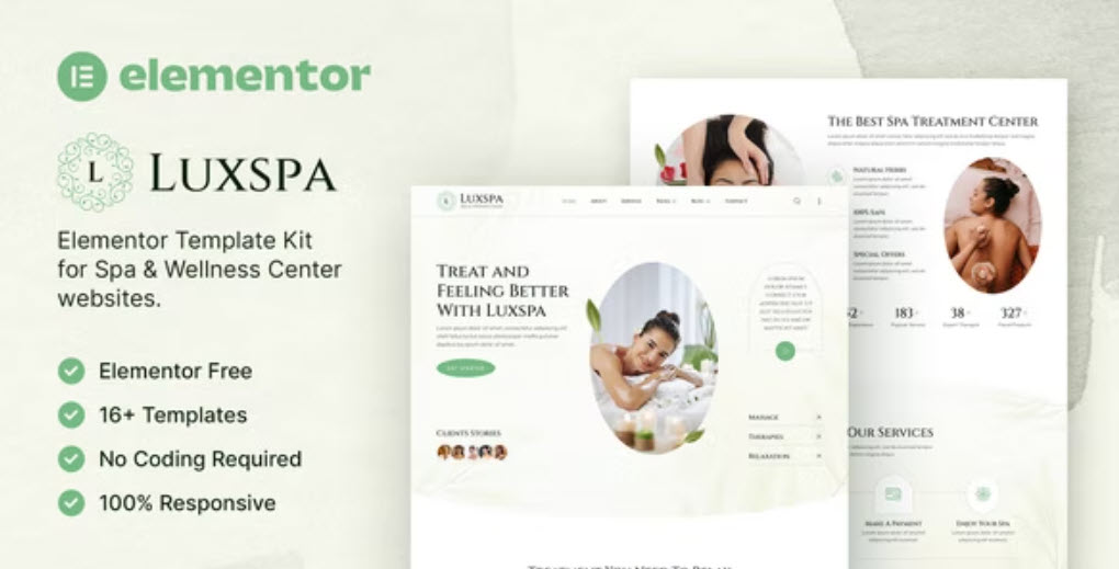 Luxspa – Spa & Wellness Center Elementor Template Kit