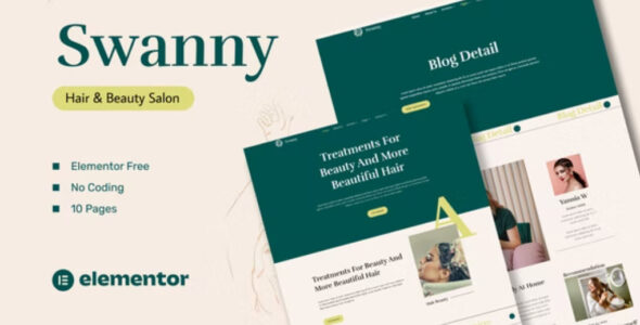Swanny Hair & Beauty Salon Elementor Template Kit