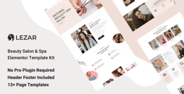 Lezar Beauty Salon & Spa Elementor Template Kit