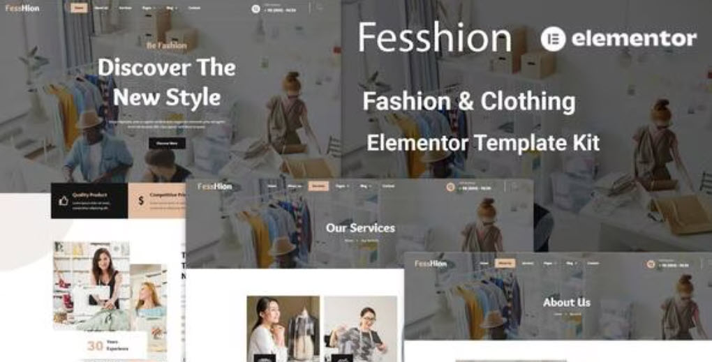 Fesshion Fashion & Clothing Elementor Template Kit