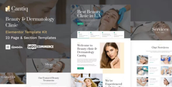 Cantiq Beauty Clinic WordPress & Dermatologist Elementor Template Kit