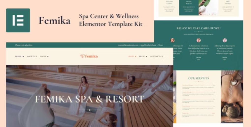 Femika Spa Center & Wellness Elementor Template Kit