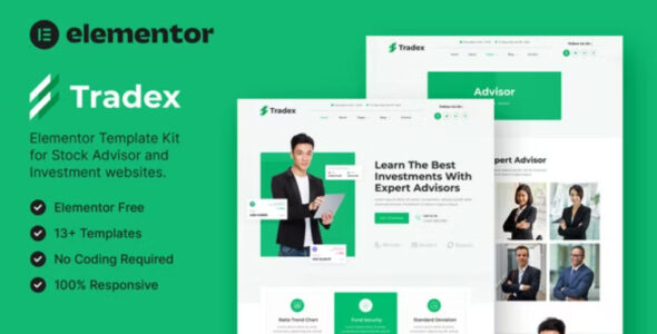 Tradex – Stock Advisor & Investment Elementor Template Kit