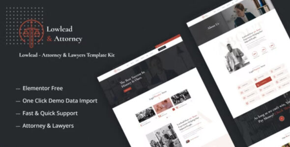 Lowlead Attorney & Lawyers Elementor Template Kit