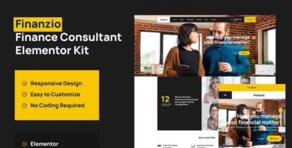Finanzio Financial Advisor Elementor Template Kit