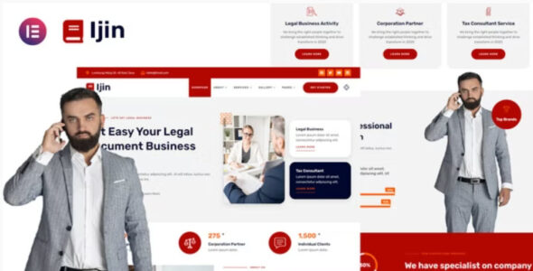 Ijin Legal Business & Tax Consultant Services Elementor Template Kit