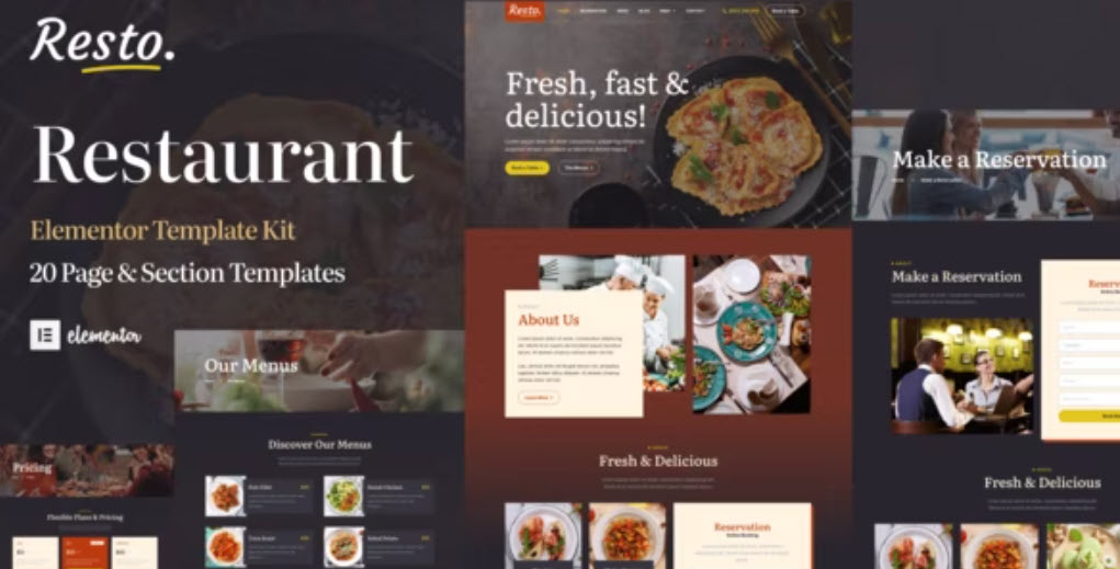 Resto. Restaurant Catering & Cafe Elementor Template Kit