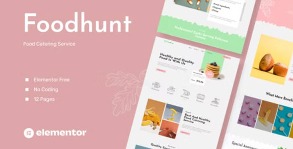 Foodhunt Food Catering Service Elementor Template Kit