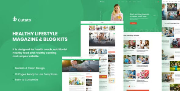 Cutato Healthy Lifestyle Magazine & Blog Elementor Template Kit