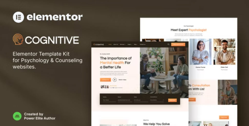 Cognitive – Psychology & Counseling Elementor Template Kit