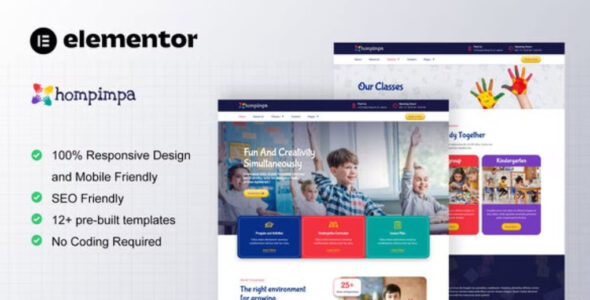 Hompimpa Kindergarten & Child Care Elementor Template Kit
