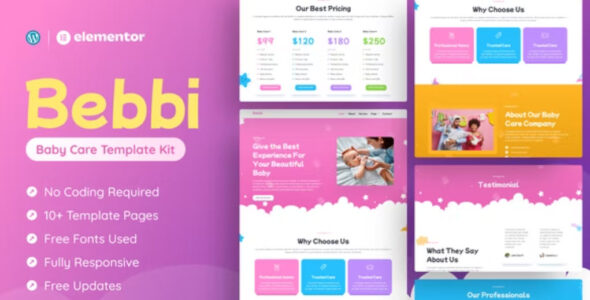 Bebbi Creative Baby Care Elementor Pro Template Kit