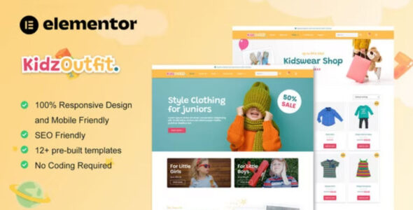 KidzOutfit WooCommerce Kids Fashion Shop Elementor Template Kit