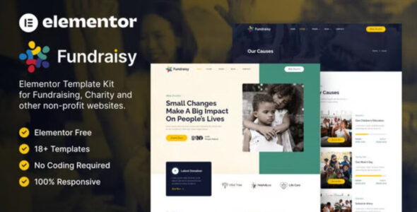 Fundraisy – Charity & Fundraising Elementor Template Kit