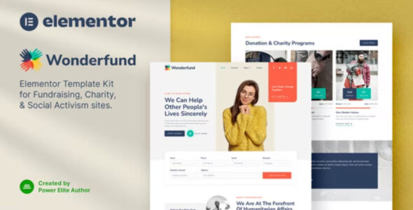 Wonderfund – Fundraising & Charity Elementor Template Kit