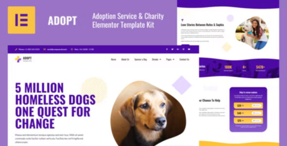 Adopt Adoption Service & Charity Elementor Template Kit