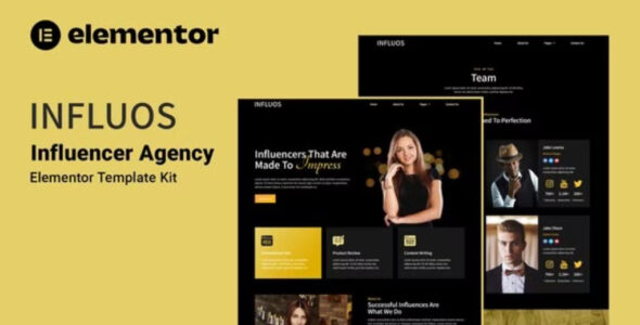Influos Influencer Agency Elementor Template Kit