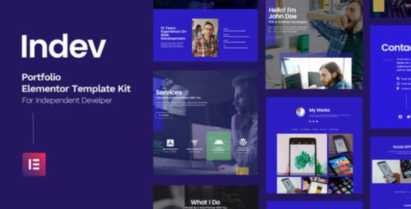 Indev Portfolio Elementor Template Kit For Developer