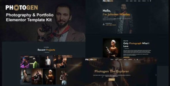 Photogen Photography & Portfolio Elementor Template Kit